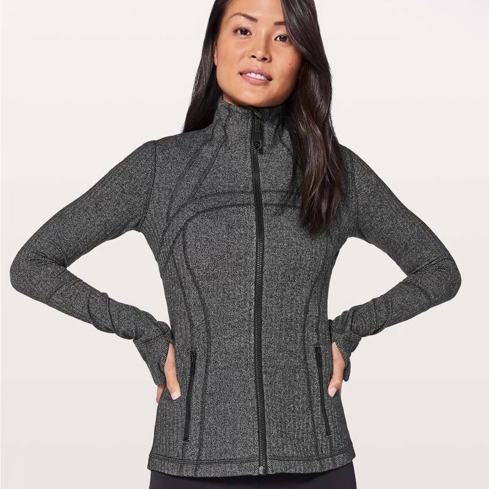 Lululemon Athletica Women’s Define Zip Up Black Heathered Herringbone Jacket